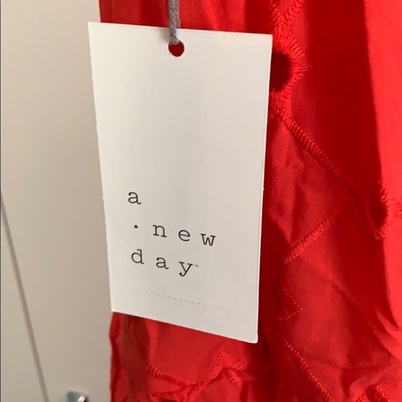 NEW! A New Day Red Eyelet Skirt - Picture 5 of 6